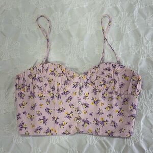 Zara floral crop top size medium